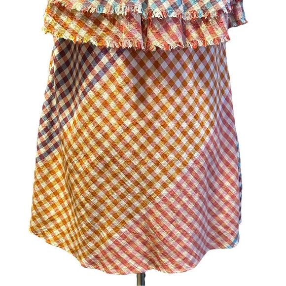 Zara Trafaluc Frayed Checked Summer Dress Size Small 2543/517/050 100%‎ Cotton - Picture 8 of 15